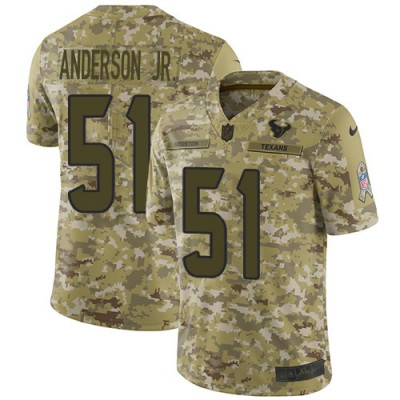 Nike Houston Texans #51 Will Anderson Jr. Camo Men's Stitched NFL Limited 2018 Salute To Service Jersey Men's